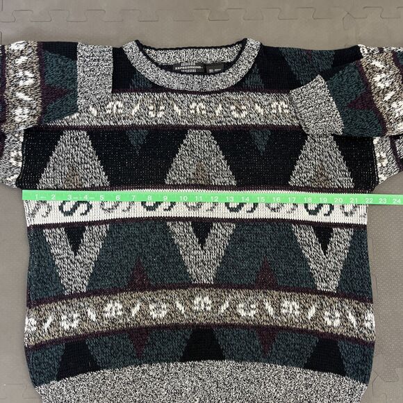 Vintage Expressions Geometric Pullover Sweater Men's Medium Crew Neck Grandpa FS - Picture 8 of 11